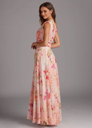 A-line One Shoulder Floor-Length Chiffon Bridesmaid Dress With Slit
