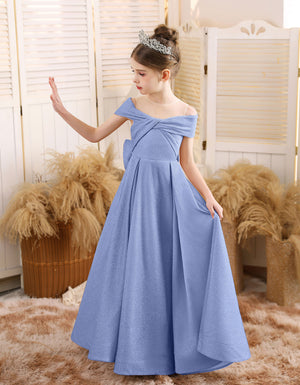 A-line Scoop Floor-Length Tulle/Sequin Flower Girl Dress