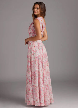 A-line One Shoulder Floor-Length Chiffon Bridesmaid Dress With Slit