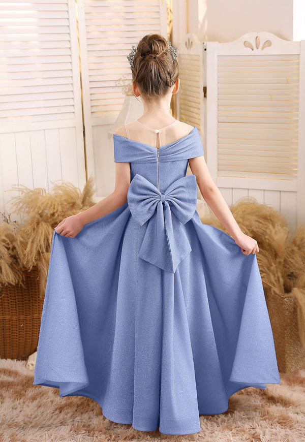 A-line Scoop Floor-Length Tulle/Sequin Flower Girl Dress
