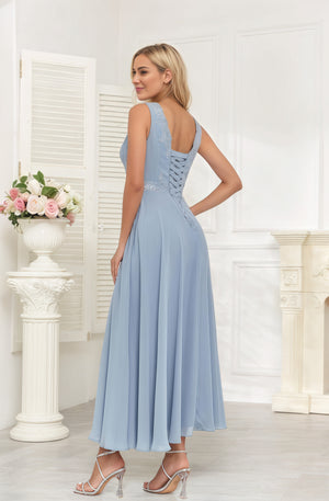A-line Scoop Knee-Length Lace Chiffon Mother of the Bride Dress With Sequins