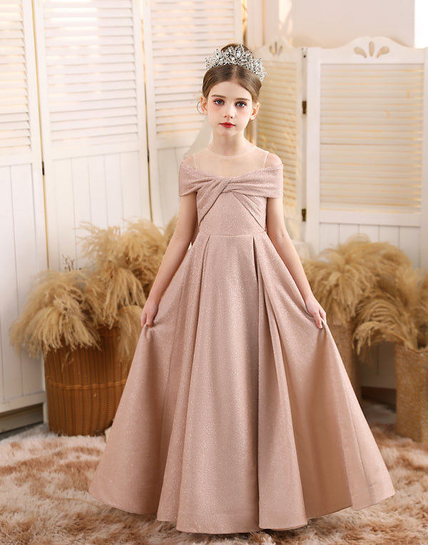 A-line Scoop Floor-Length Tulle/Sequin Flower Girl Dress