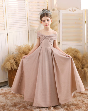 A-line Scoop Floor-Length Tulle/Sequin Flower Girl Dress