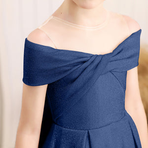 A-line Scoop Floor-Length Tulle/Sequin Flower Girl Dress
