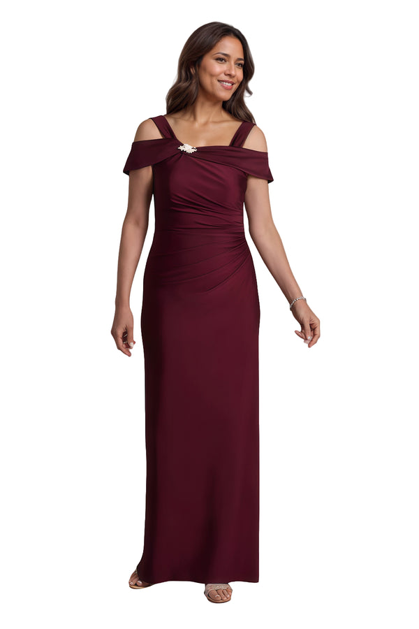 Trumpet/Mermaid Cold Shoulder Square Satin Mother of the Bride Dress