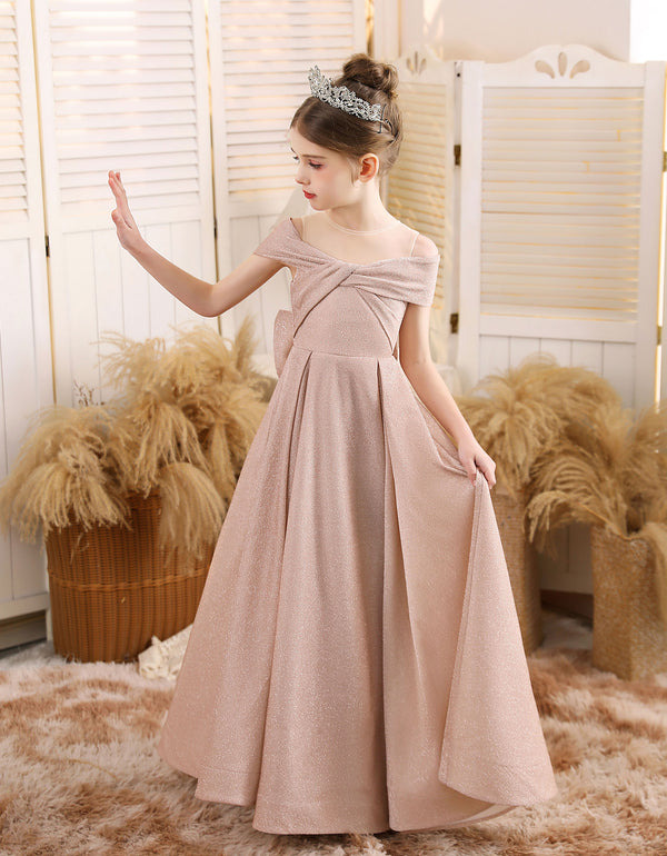 A-line Scoop Floor-Length Tulle/Sequin Flower Girl Dress