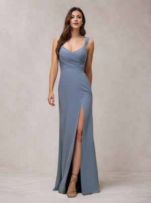 A-line Cowl Floor-Length Chiffon Bridesmaid Dress