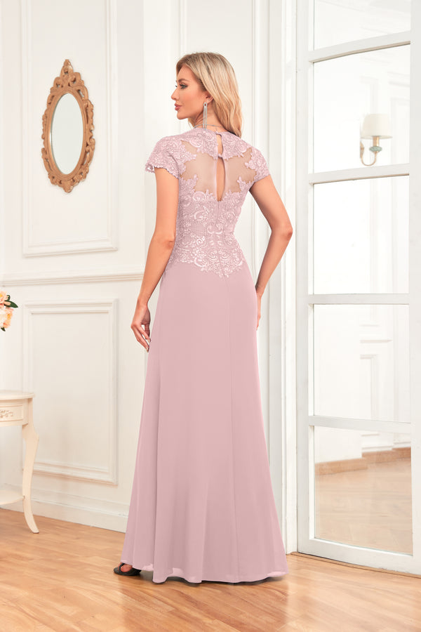 A-line V-Neck Floor-Length Chiffon Lace Mother of the Bride Dress With Sequins Beading
