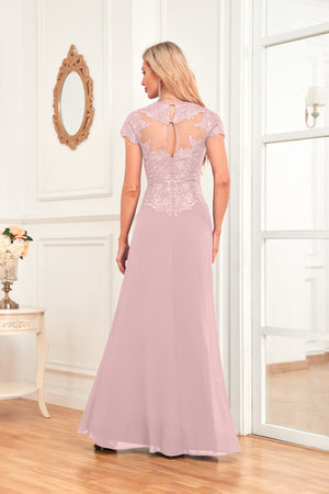 A-line V-Neck Floor-Length Chiffon Lace Mother of the Bride Dress With Sequins Beading