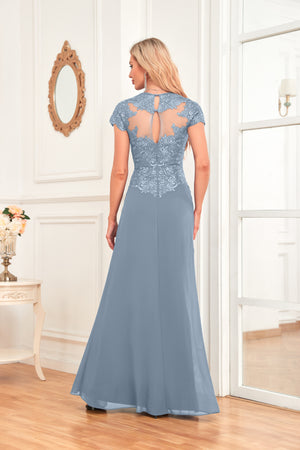 A-line V-Neck Floor-Length Chiffon Lace Mother of the Bride Dress With Sequins Beading