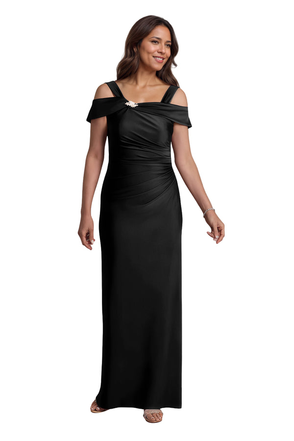 Trumpet/Mermaid Cold Shoulder Square Satin Mother of the Bride Dress