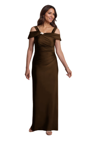 Trumpet/Mermaid Cold Shoulder Square Satin Mother of the Bride Dress