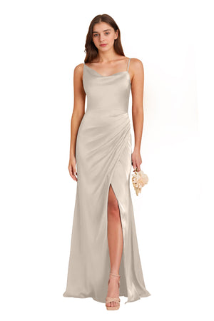 Mermaid One Shoulder Floor-Length Satin Bridesmaid Dress