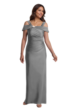 Trumpet/Mermaid Cold Shoulder Square Satin Mother of the Bride Dress