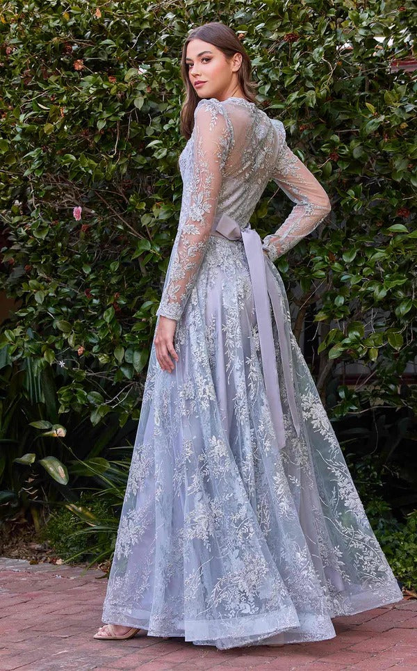 A-line Scoop Illusion Floor-Length Tulle Lace Mother of the Bride Dress With Sequins
