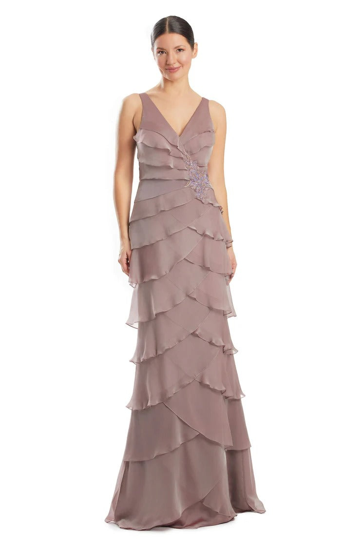 Trumpet/Mermaid V-Neck Floor-Length Chiffon Bridesmaid Dress With Ruffle