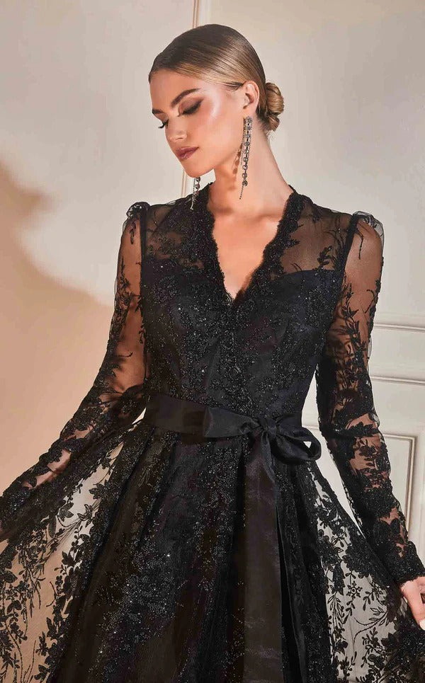 A-line Scoop Illusion Floor-Length Tulle Lace Mother of the Bride Dress With Sequins