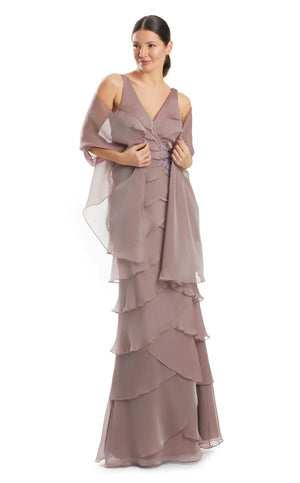 Trumpet/Mermaid V-Neck Floor-Length Chiffon Bridesmaid Dress With Ruffle