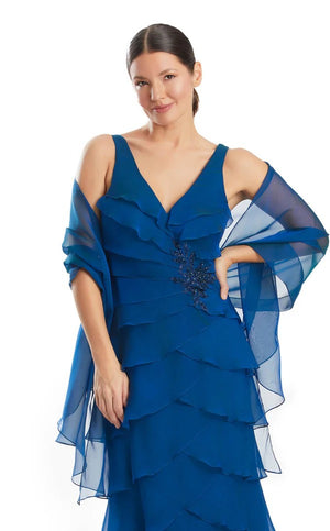 Trumpet/Mermaid V-Neck Floor-Length Chiffon Bridesmaid Dress With Ruffle
