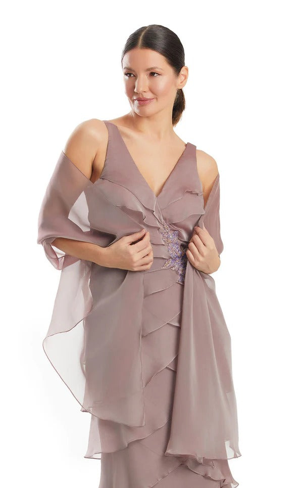 Trumpet/Mermaid V-Neck Floor-Length Chiffon Bridesmaid Dress With Ruffle