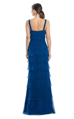 Trumpet/Mermaid V-Neck Floor-Length Chiffon Bridesmaid Dress With Ruffle