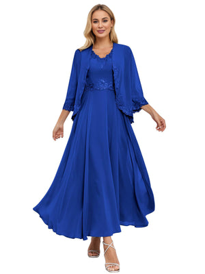 A-line Scoop Knee-Length Lace Chiffon Mother of the Bride Dress With Sequins