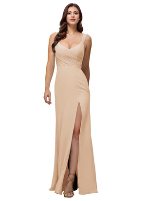 A-line Cowl Floor-Length Chiffon Bridesmaid Dress